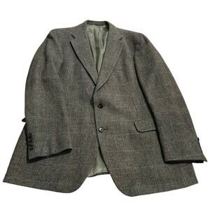 Vtg Polo University Club Ralph Lauren Wool Blazer Mens 39-40R Brown Tweed Plaid